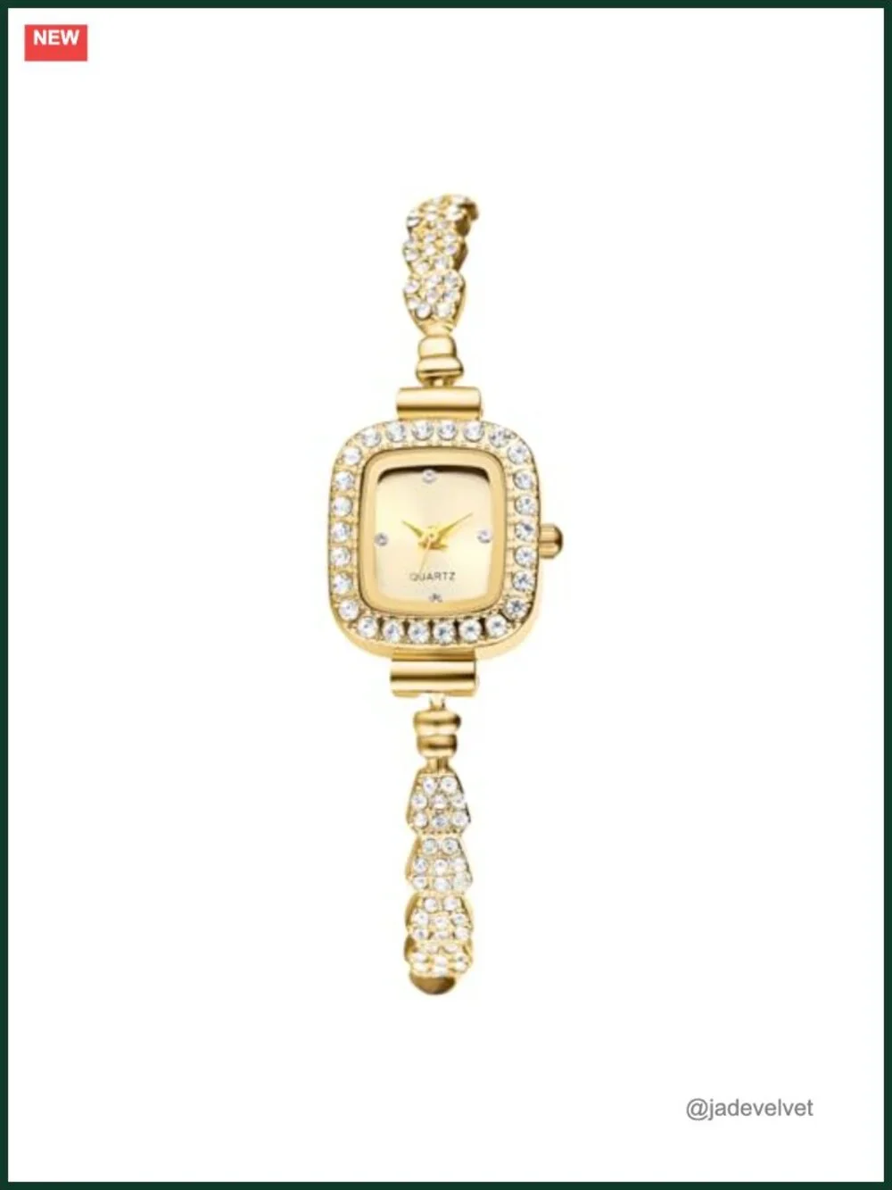 OIDEA Women's Square Dial Crystal Bracelet Watch Quartz Analog Adjustable